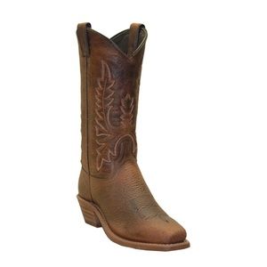 Abilene Genuine Tan Bison Leather Square Toe W Size 7.5